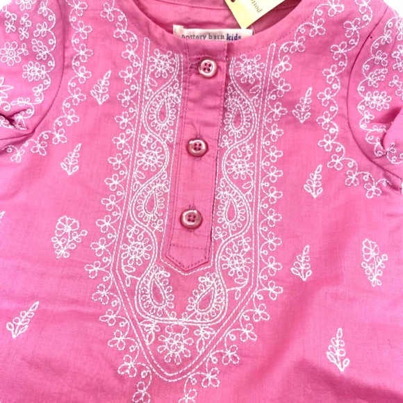 Pottery Barn Baby Outift Size 0-3m Girls One Piece Pink Buttons Children Kids - Picture 5 of 8